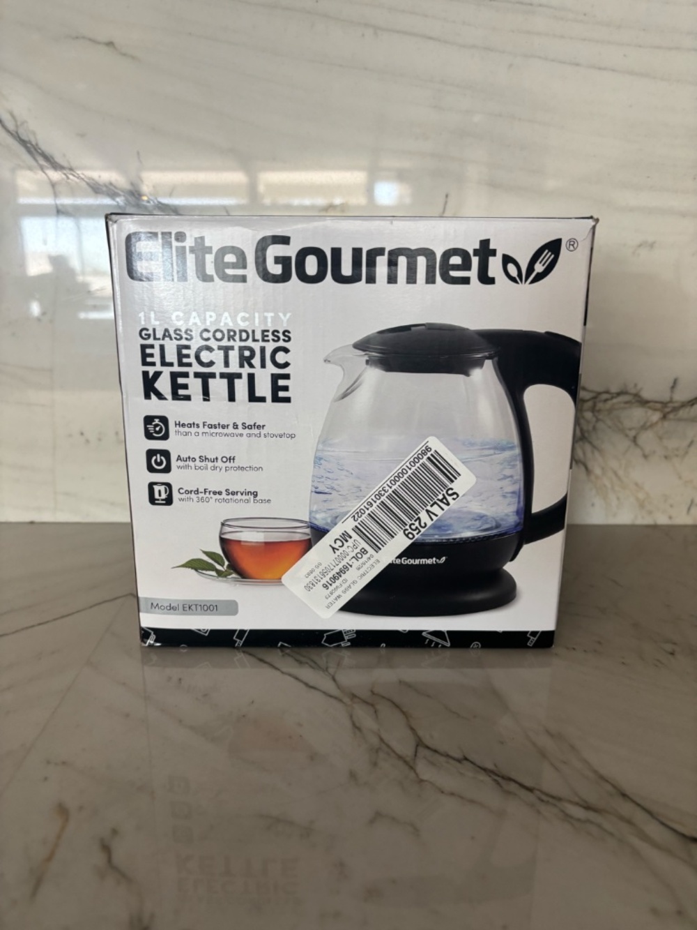 Elite EKT0501 Black 1l Electric Glass Water Kettle Used once - Picture 8 of 10